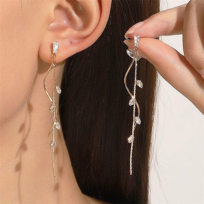 Luxury Green Zircon Drop Earrings