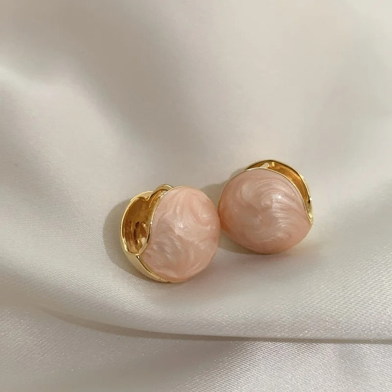 Vintage Bean Spliced Flat Pearl Drop Earrings
