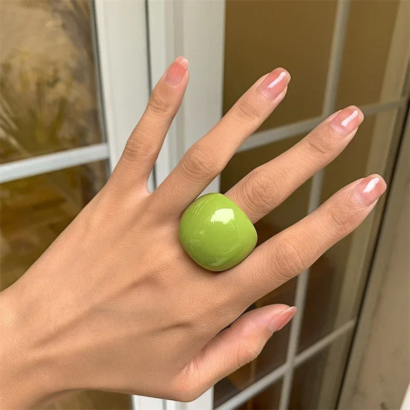 Classic Candy Color Acrylic Ring