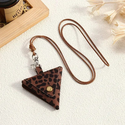 Retro Small Leather Bag Necklace