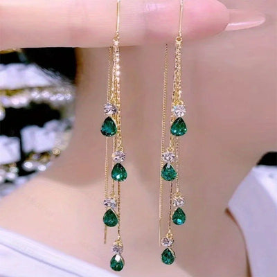 Luxury Green Zircon Drop Earrings