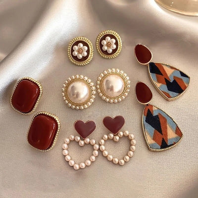 Vintage Dripping Oil Earrings