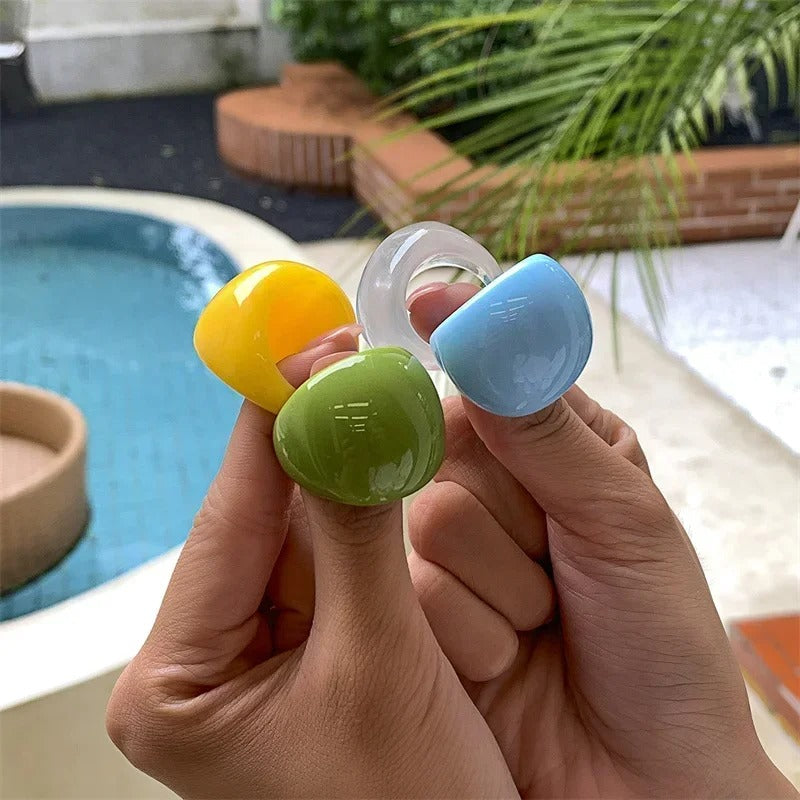 Classic Candy Color Acrylic Ring