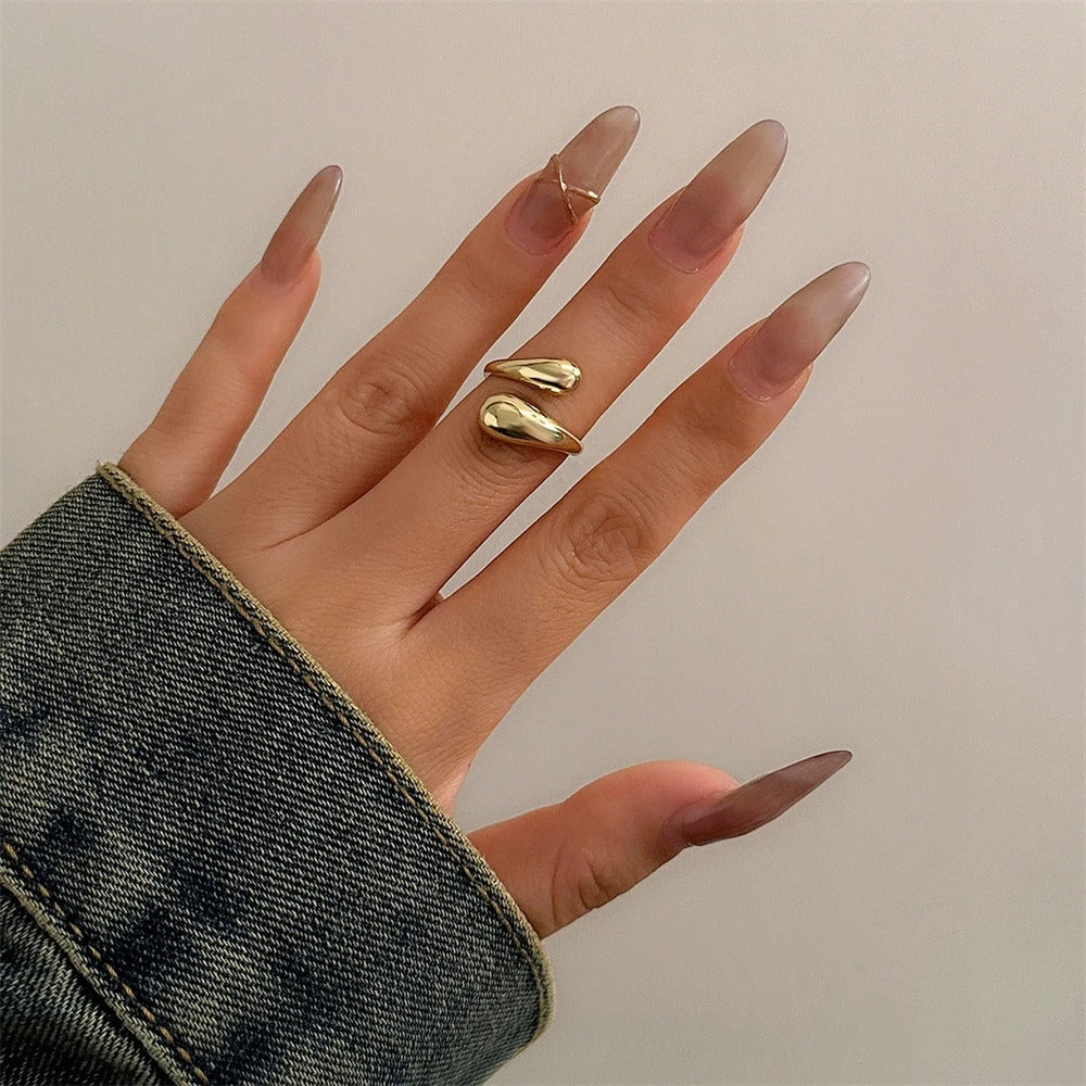 Wide Gold and Silver Bangle Ring