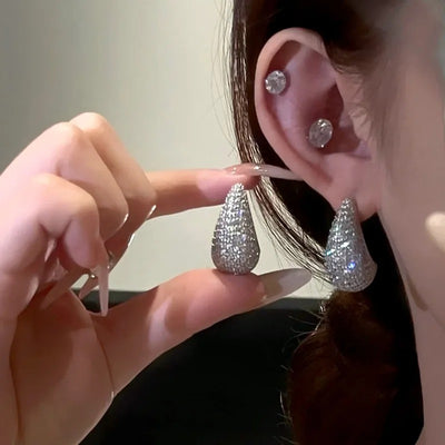 Vintage Gold Plated Chunky Dome Drop Earrings