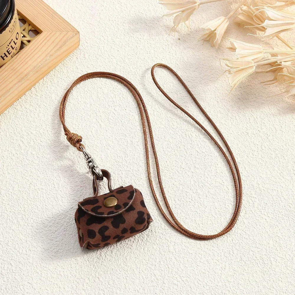 Retro Small Leather Bag Necklace