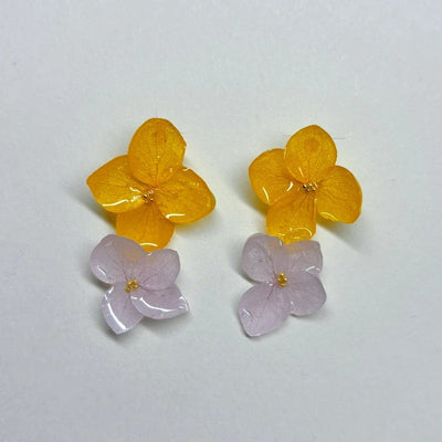 925 Silver Pink Flower Pressed Earrings