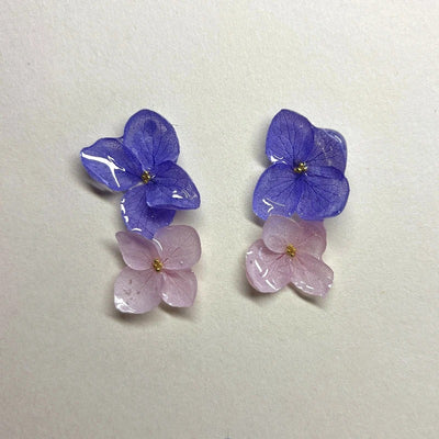 925 Silver Pink Flower Pressed Earrings