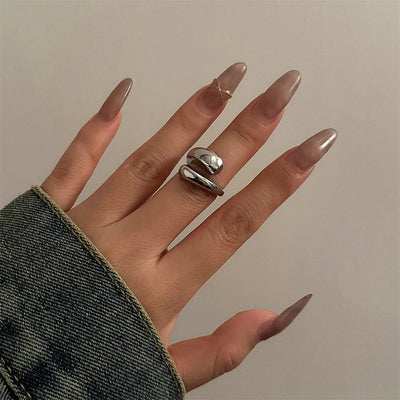 Wide Gold and Silver Bangle Ring