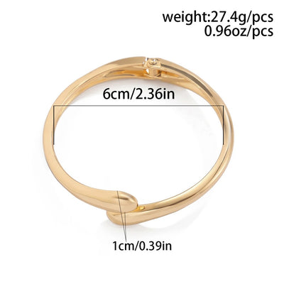Wide Gold and Silver Bangle Ring