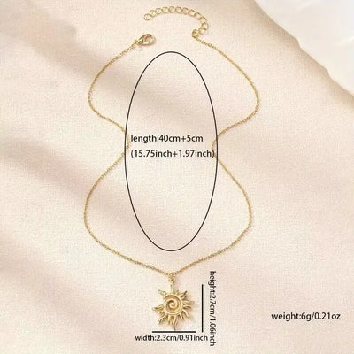 Vintage Whirlpool Sun Necklace