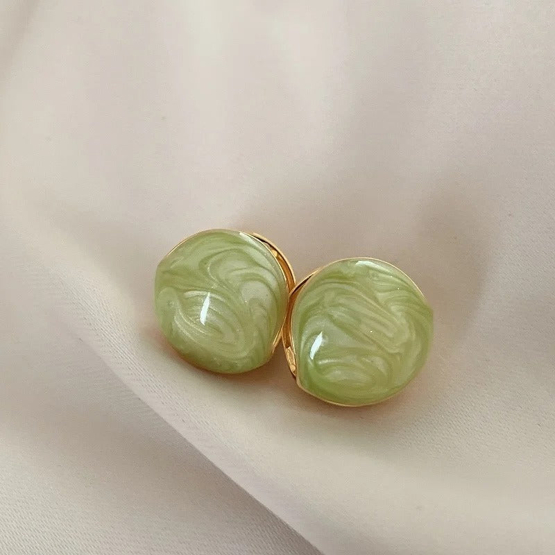 Vintage Bean Spliced Flat Pearl Drop Earrings