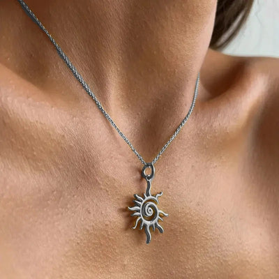 Vintage Whirlpool Sun Necklace