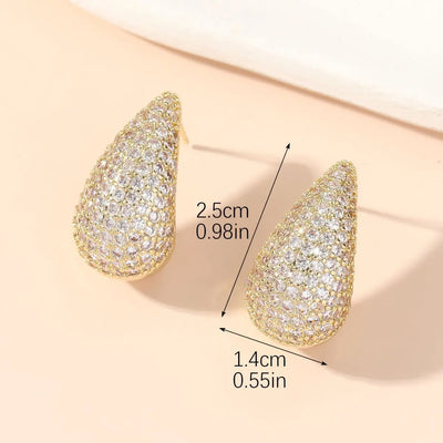 Vintage Gold Plated Chunky Dome Drop Earrings
