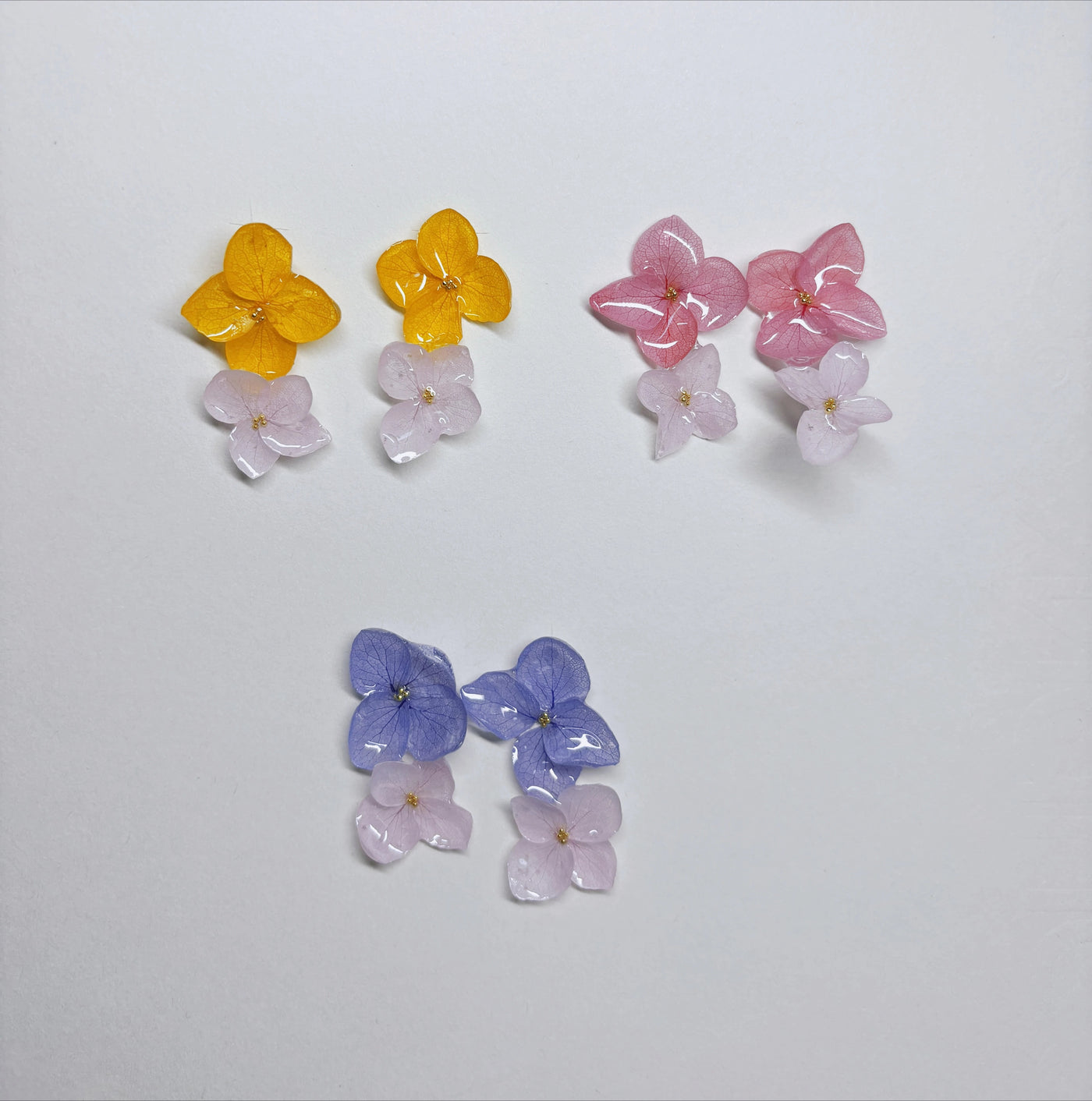 925 Silver Pink Flower Pressed Earrings