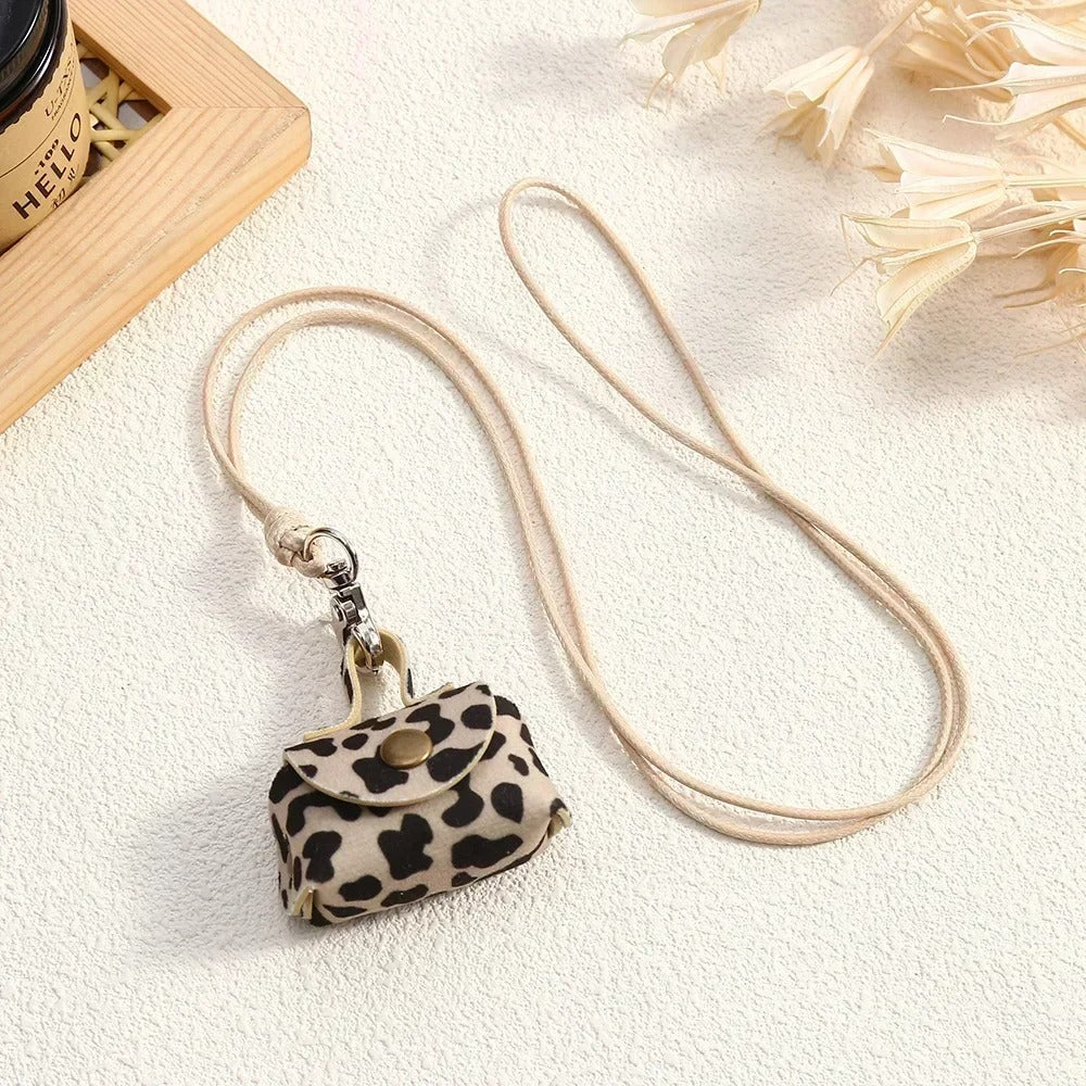 Retro Small Leather Bag Necklace