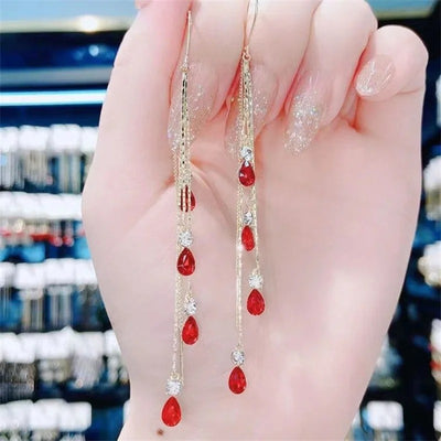 Luxury Green Zircon Drop Earrings