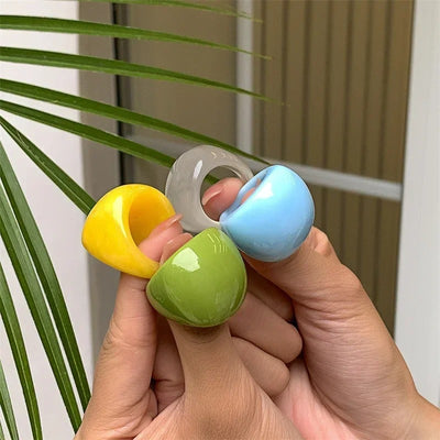 Classic Candy Color Acrylic Ring